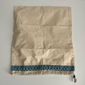 Tory Burch Cream Dust Bag with Blue Trim